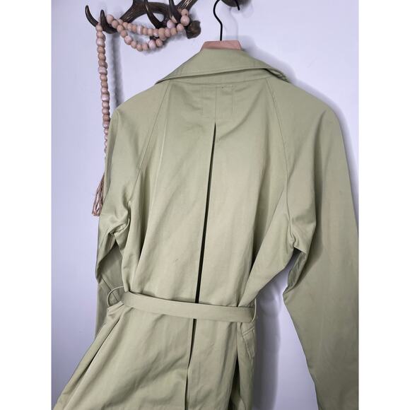 NWT Bagatelle Trench Coat Large Green Sage Short Wrap Jacket Business Casual - Picture 7 of 10